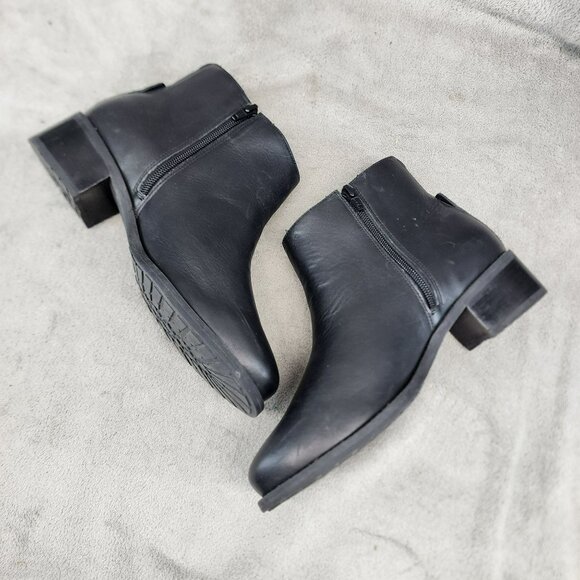 David Tate Shoes Womens Size 8 Black Leather Side Zip Ankle Boots - Picture 7 of 12